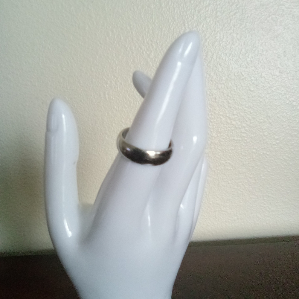 COBALT CHROME SILVER TONE BAND RING‎